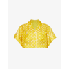 Zimmermann High Tide Polka Dot-print Voile Cropped Top In Yellow/cream Dot