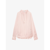 Zadig & Voltaire Tink V-neck Satin Shirt In Blush