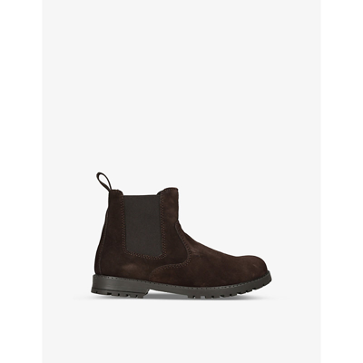 Papouelli Kids' Oscar Suede Chelsea Boots 8-10 Years In Dark Brown
