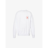 Sporty And Rich Wellness Logo-print Cotton-jersey Sweatshirt In White Red