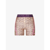 P.E NATION P.E NATION WOMEN'S ANIMAL PRINT DEL MAR BRANDED-WAISTBAND RECYCLED-POLYESTER BLEND SHORTS,62524286