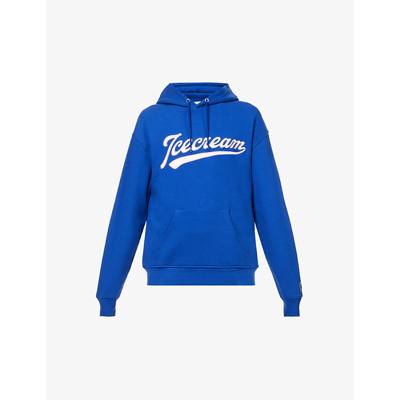 Icecream Pitcher Cotton-jersey Hoodie In Blue