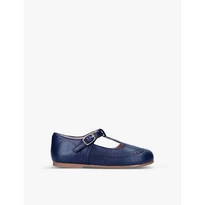 Papouelli Kids'  Leather Mallory Flats In Navy