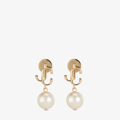 Jimmy Choo Jc Pearl Earring In Gold