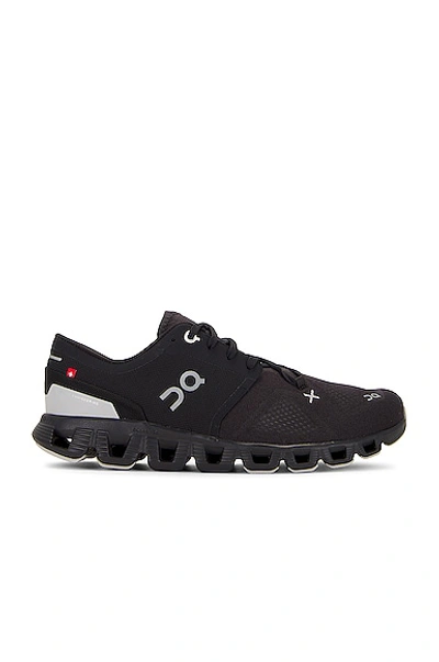 On Cloud X3 Rubber-trimmed Mesh Running Sneakers In Black