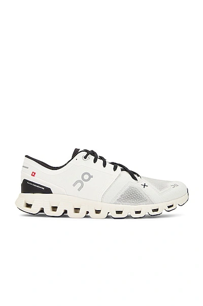 On Men's Cloud X 3 Lace Up Running Sneakers In White/black