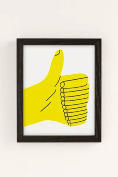 Urban Outfitters Marcus Oakley Thumb Up Art Print In Black Wood Frame