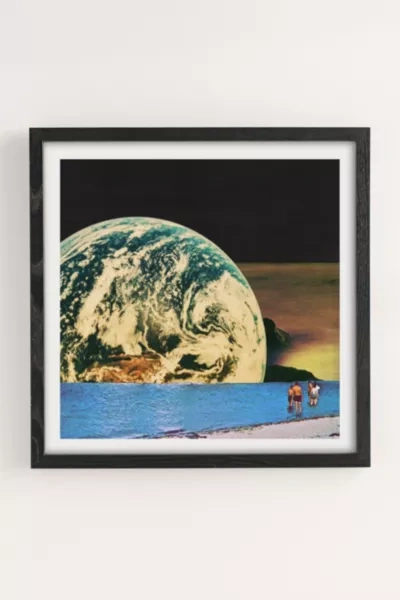 Urban Outfitters Mariano Peccinetti Distant Beach Print In Black Wood