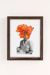 Urban Outfitters Hagar Vardimon Orange Art Print In Walnut Wood