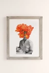 Urban Outfitters Hagar Vardimon Orange Art Print In Grey Barnwood