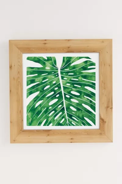 Urban Outfitters Living Pattern Monstera Art Print In Pine