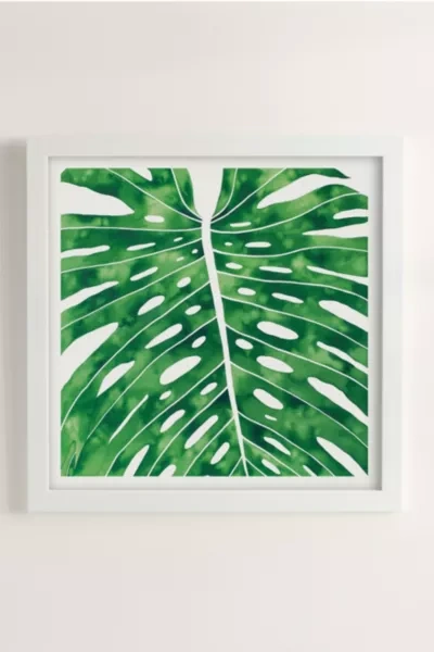 Urban Outfitters Living Pattern Monstera Art Print In Modern White