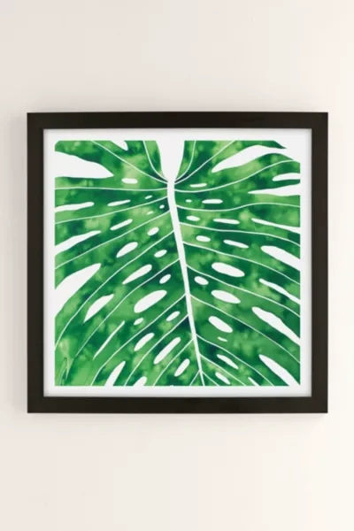 Urban Outfitters Living Pattern Monstera Art Print In Modern Black