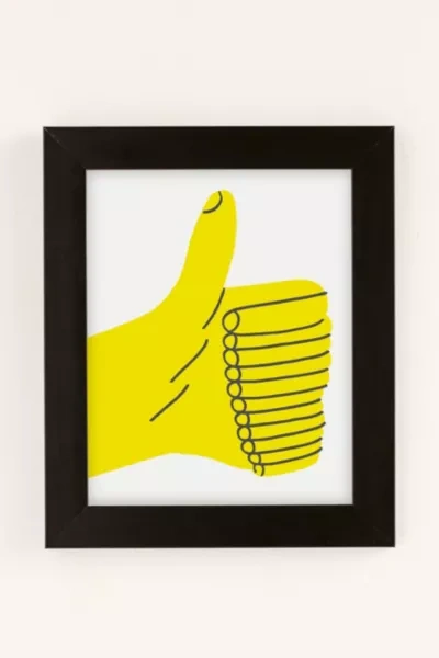 Urban Outfitters Marcus Oakley Thumb Up Art Print In Modern Black