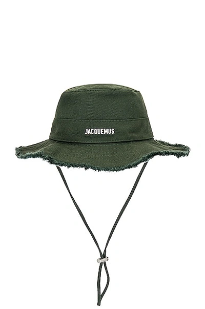 Jacquemus Le Bob Artichaut Bucket Hat In Dark Green