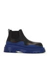 Bottega Veneta Tire Chelsea Ankle Boot In Black & Cruise