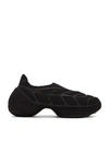 Givenchy Giv Tk-360 Plus Black Stretch-knit Sneakers In Black