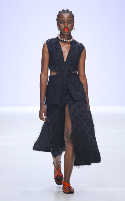 Abiola Olusola Women's Dabo Cotton Midi Skirt In Black
