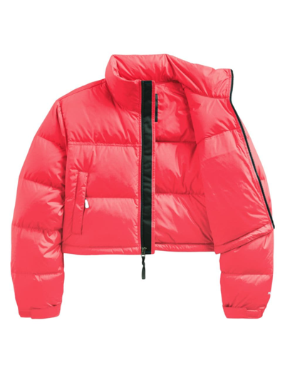 The North Face Nuptse Short Jacket In Coral