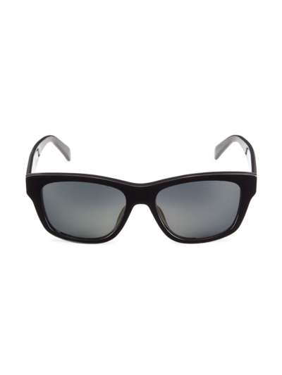 Celine Logo Monochrome Rectangle Acetate Sunglasses In Black
