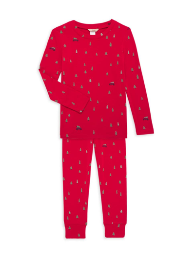 Eberjey Little Kid's & Kid's 2-piece Mini Gisele Printed Pajama Set In Haut Red