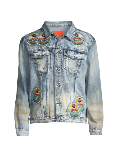 Who Decides War Men's Acid Sphere Denim Jacket In Blue