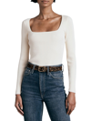 Rag & Bone Asher Square-neck Long Sleeve Tee In Ivory