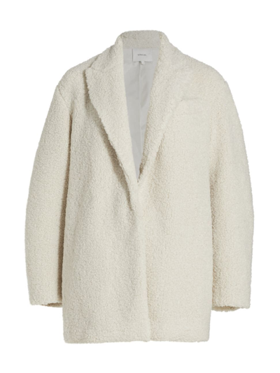 Vince Faux Fur Blazer Coat In White