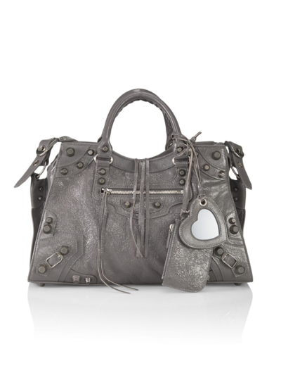 Balenciaga Women's Neo Cagole City Handbag In Dark Grey