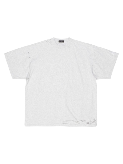 Balenciaga 3b Sports Icon Repaired T-shirt Oversized In Light 