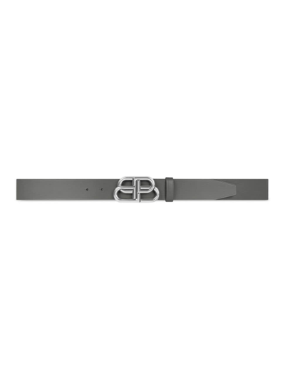 Balenciaga Men's Bb Large Belt In Fossil Grey