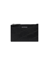 Balenciaga Men's Embossed Monogram Long Coin And Card Holder In Box In Black