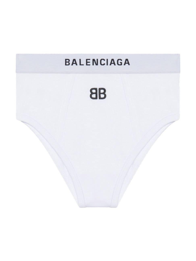 Balenciaga Women's Sports Slip Briefs In White