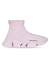 BALENCIAGA WOMEN'S SPEED 2.0 SNEAKER IN RECYCLED KNIT AND FAKE FUR