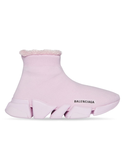 Balenciaga Speed 2.0 Stretch-knit High-top Trainers In Pink