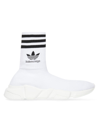 Balenciaga X Adidas Speed High-top Sneakers In White Black