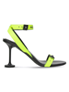 Balenciaga Afterhour Logo Ankle-strap Sandals In Fluorescent Yellow Black