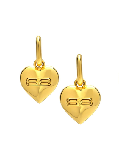 Balenciaga Bb Heart Earrings In Gold