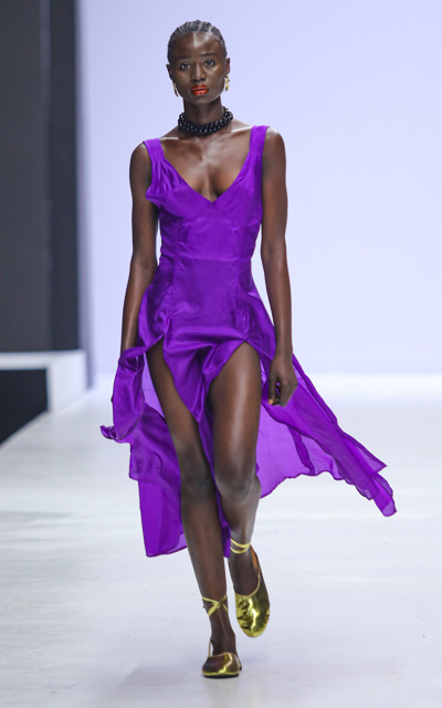 Abiola Olusola Women's Ribayi Silk Midi Dress In Purple