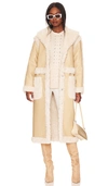 Lpa Adriano Coat In Tan & Creme Sherpa