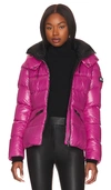 Mackage Madalyn Lustrous Light Down Jacket With Hood In Lotus