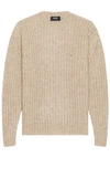Represent Crewneck Woven Ribbed Sweater In Wheat