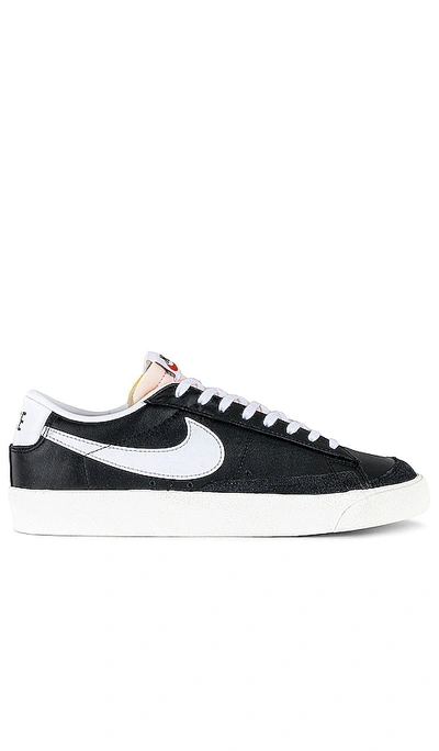 Nike Blazer Low '77 Suede-trimmed Leather Sneakers In Black/white