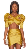 FOR LOVE & LEMONS ALIA CROSS FRONT CROP TOP