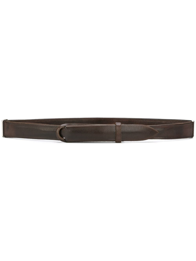 Orciani Hook Thin Belt In Brown