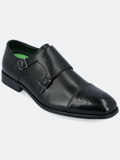 Vance Co. Shoes Atticus Wide Width Double Monk Strap Dress Shoe In Black