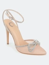 Journee Collection Gracia Crystal Bow Stiletto Pump In Nude