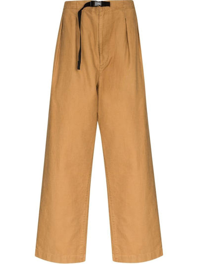 Chimala Wide Leg Cotton Trousers In Brown