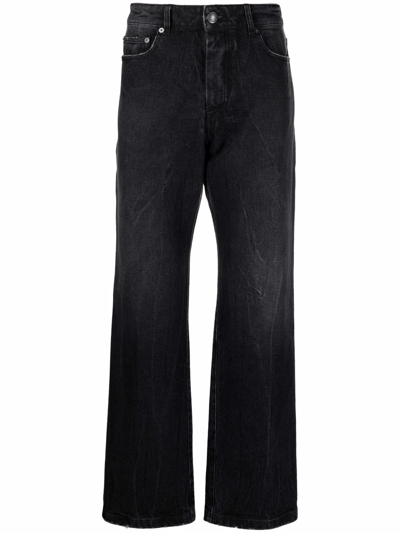 Ami Alexandre Mattiussi Mid-rise Straight-leg Jeans In Black