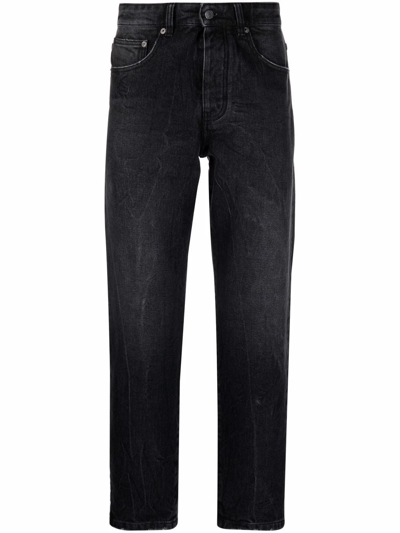 Ami Alexandre Mattiussi Cropped Straigh-leg Jeans In Black